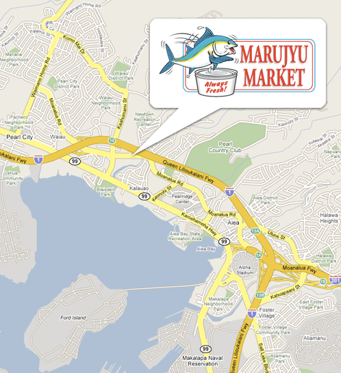 Map to Marujyu Market Catering